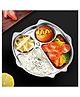 TONY STARK Stainless Steel Divided Meal Plate Tray-3 for Kids, Babies, Toddlers, Baby Feeding Kids Dinner Set with Compartments, Inspiring, Playful Design (Owl)
