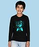 NUSYL Cotton Blend Full Sleeves Never Quit Text Printed Tee - Black