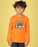 NUSYL Cotton Blend Full Sleeves Energy Loading Text Printed Tee - Orange
