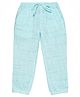 Charkhee Cotton Solid Textured Joggers - Aqua Green