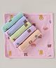 Simply Terry Knit Wash cloth with Animal Print L 25 x B 25 cm Pack of 6 - Pink & Yellow