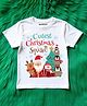 KNITROOT Christmas Theme Half Sleeves Cutest Christmas Squad Text Printed Tee - White