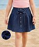 Mark & Mia Solid Above Knee Length Skirt with Bow Applique - Navy Blue