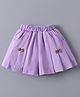 Mark & Mia Solid Cotton Shorts With Bow Applique - Purple