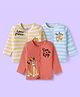 Babyhug Disney Interlock Knit Full Sleeves Jhablas with Lion King Graphics Pack of 3 - Coral Yellow & Light Blue