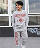 Nap Chief Cotton Full Sleeve Harry Potter Gryffindor Printed Relaxed Fit Sweatshirt and Joggers Set - Ecru Melange