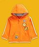 Mothercare Cotton Full Sleeves Earth & Typography Embroidered Hooded Jacket - Mustard