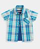 Mothercare Half Sleeves Checked Shirt With Tee - Blue