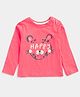 Mothercare Cotton Full Sleeves Typography Printed Tee - Pink