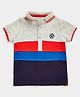 Mothercare Cotton Half Sleeves Football Printed Colour Blocked Polo Tee - Multi Colour