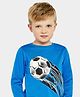 Mothercare Cotton Full Sleeves Football Printed Tee - Blue