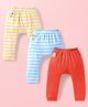 Babyhug Disney Interlock Knit Diaper Leggings with Stripes & The Lion King Graphics Pack of 3- Yellow White & Blue