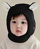 Ziory Wool Animal Designed Knitted Cap - Black-  Diameter 45-50 Cms