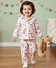 Babyoye Eco Conscious 100% Cotton Knit Full Sleeves Co-ords Night Suit with Unicorn Print - White