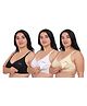 Fabme Pack Of 3 Sleeveless Solid Non Padded Non Wired Nursing Maternity Bra - Skin White & Black