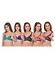 Fabme Pack Of 5 Solid Wire Free Nursing Bras - Multi Colour