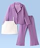 Babyhug Woven Full Sleeves Solid Colour Party Suit With Inner Top - Lilac