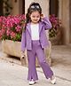 Babyhug Woven Full Sleeves Solid Colour Party Suit With Inner Top - Lilac