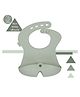 b.box Silicone Waterproof Bibs for New Born Baby with Pocket - Adjustable Neckline Buttons - Washable & Reusable Material - Sage Green