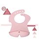 b.box Silicone Waterproof Bibs for New Born Baby with Pocket - Adjustable Neckline Buttons - Washable & Reusable Material - Blush Pink