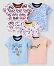 OHMS Sinker Knit Half Sleeves T-shirts With Animal & Vehicle Print Pack Of 5 - White & Light Blue