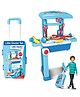 Sanjary Trolley Set Toy Kit Play Sets Boys and Girls Little Kids Medical Light Sound Effects Doctor Bag Convertible Suitcase color design may vary