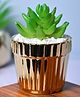 VONCASA Modern Elegance - Striped Ceramic Pot with Artificial Plant