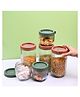 VONCASA Transparent Glass Storage Jar Set of 6 - Organized Elegance (Glass 450 ml and jar 900 ml