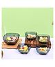 VONCASA Grey Glass Pudding Set of 5 - Square Sophistication