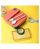 VONCASA Vibrant Red Lunch Set: 1 Spoon, 1 Fork & 1 Box