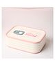 VONCASA White & Pink color Lunch Box (580ml) | Plastic Lunch Box With Rectangular Shape and Glossy finish | Lunch Box for school & Office | Airtight Lunch With Plain Design