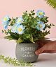 VONCASA Plastic White color Artificial Flower With Pot