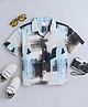 Taffykids Half Sleeves Abstract Printed Oversized Shirt - Multi Colour
