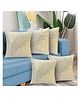 JDX Attractive Velvet Cushion Cover Set 250 TC For Living Room And Sofa - Cream
