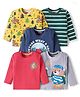 Babyhug Cotton Knit Full Sleeves T-Shirts with Bear Print Pack of 5 - Multicolor