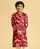 KISAH Full Sleeves Abstract Printed Kurta - Maroon