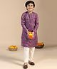 KISAH Full Sleeves Floral Printed Kurta With Pyjama Set - Mauve
