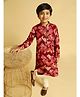KISAH Full Sleeves Abstract Printed Kurta With Pyjama Set - Maroon
