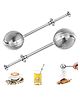 COZY VIBES Stainless Steel Mesh Tea Ball Infuser with Long Handle Spring Loaded Tea Strainers for Flower Loose Leaf Tea & Seasoning Spices, Tea Filter, Tea Strainer, Herb, Spice, Soup Filter Kitchen Tools - PACK OF 1 - COLOR MAY VARY