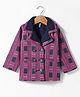 Enfance Full Sleeves Checked Jacket - Rani Pink