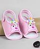 Coco Candy Spinner Applique Detailed Velcro Closure Booties - Pink