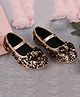 Boyz n Galz Sequenced Bow Applique Detailed Ballerinas - Rose Gold