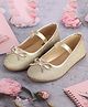boyz n galz Shimmer Bow Applique Detiled Ballerina - Gold