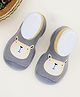 Infantso Cuddle Creatures Anti-Skid Cotton Socks Shoes with Rubber Sole for Walking Babies & Toddlers - Voilet