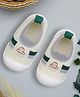 Infantso Nano Stripe Anti-Skid Cotton Socks Shoes with Rubber Sole for Walking Babies & Toddlers - Green