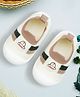 Infantso Nano Stripe Anti-Skid Cotton Socks Shoes with Rubber Sole for Walking Babies & Toddlers - Brown