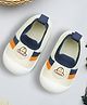 Infantso Nano Stripe Anti-Skid Cotton Socks Shoes with Rubber Sole for Walking Babies & Toddlers - Blue