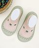 Infantso Teddy Toes Anti-Skid Cotton Socks Shoes with Rubber Sole for Walking Babies & Toddlers - Pink