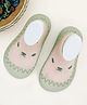 Infantso Teddy Toes Anti-Skid Cotton Socks Shoes with Rubber Sole for Walking Babies & Toddlers - Pink