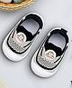 Infantso Knit Kicks Anti-Skid Cotton Socks Shoes with Rubber Sole for Walking Babies & Toddlers - Black